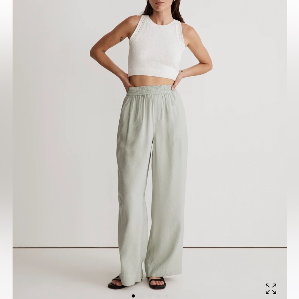 MADEWELL The Carley Wide-Leg Pant in Softdrape SAGE SIZE XS